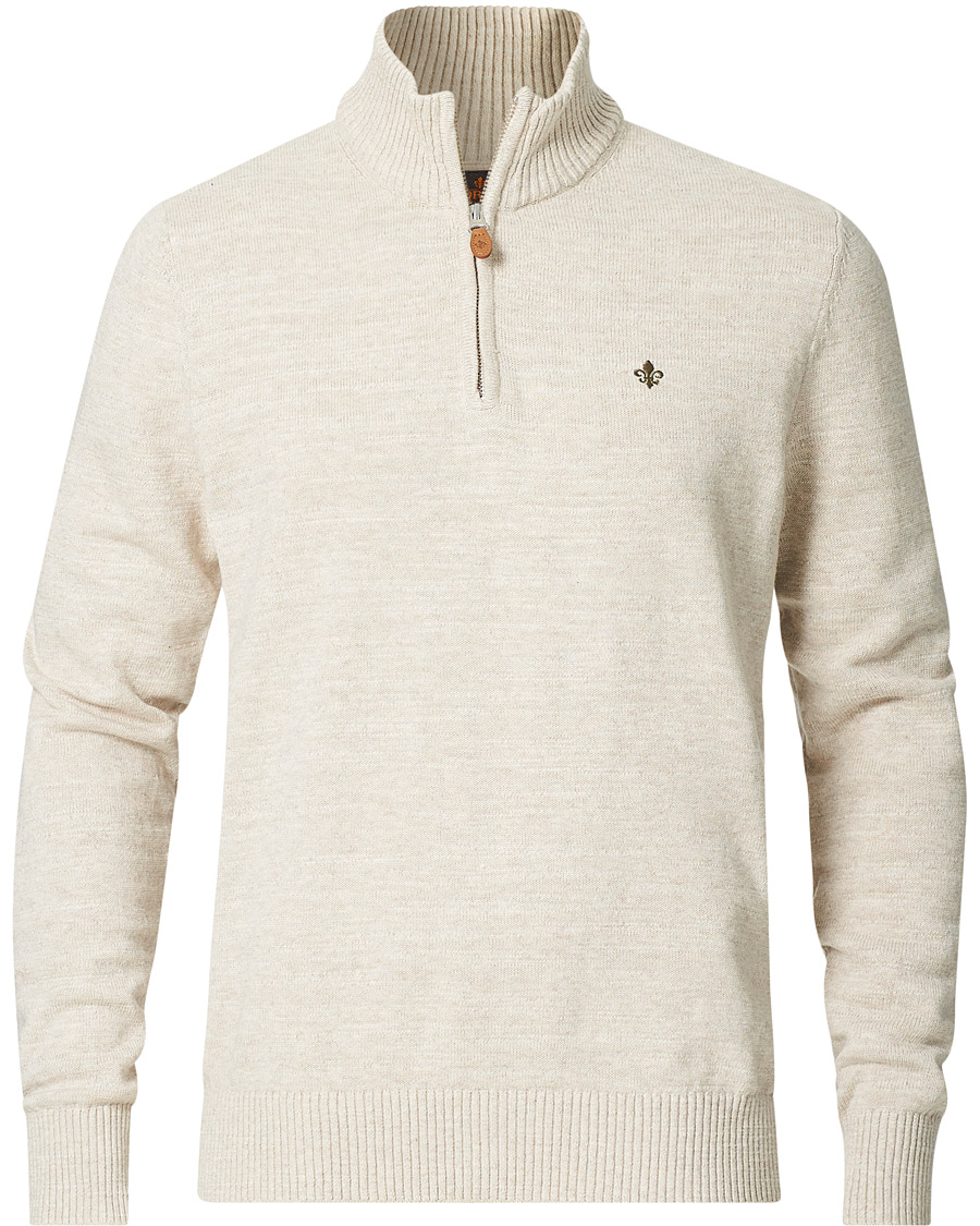 Herren | Pullover | Morris | Randall Cotton Half Zip Ecru