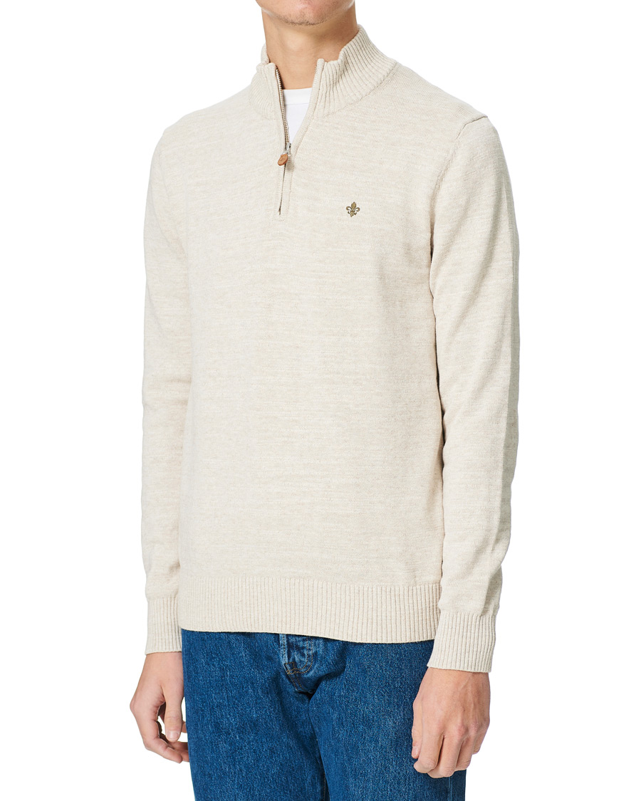 Herren | Pullover | Morris | Randall Cotton Half Zip Ecru