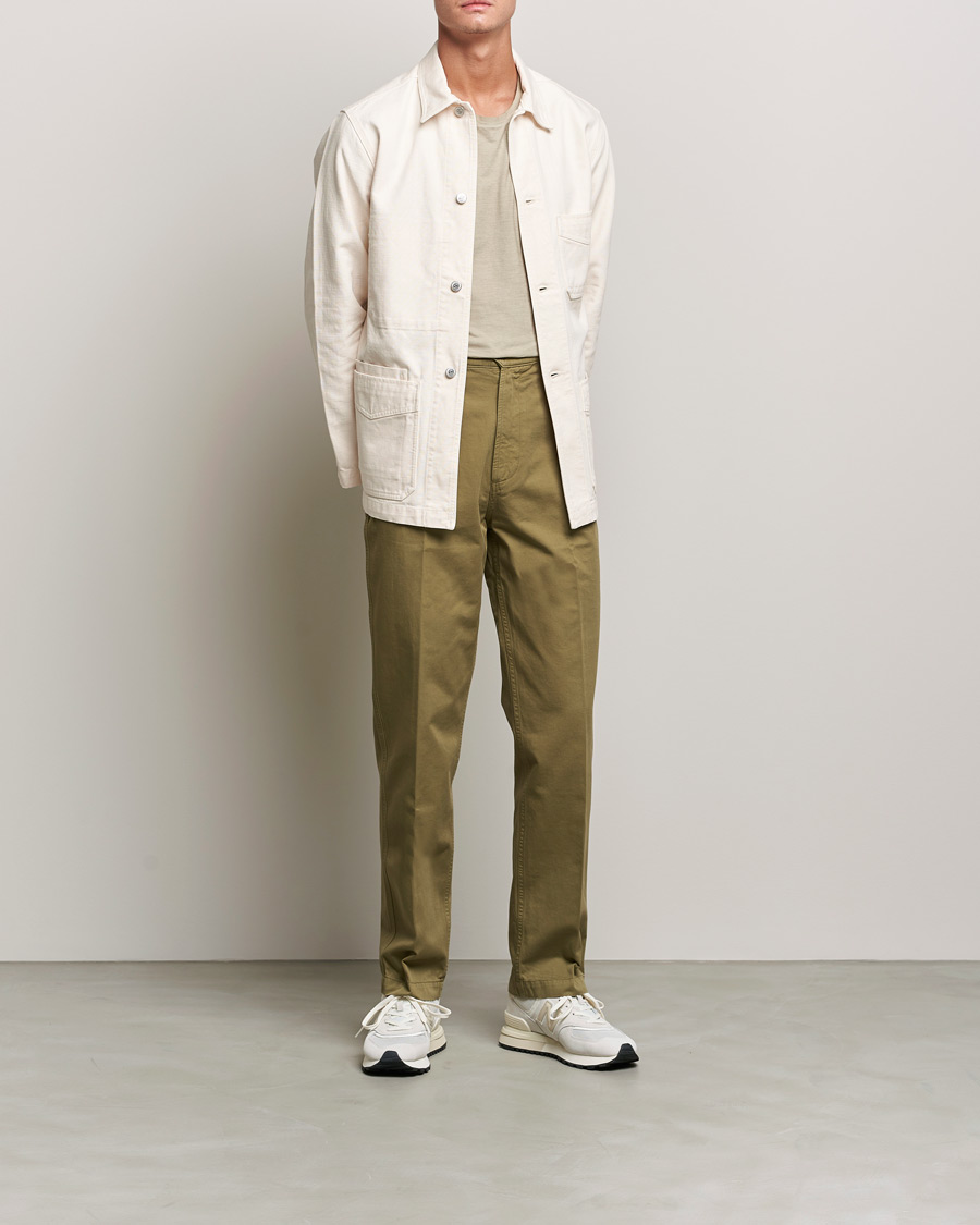 Herren | Jacken | Drake's | Kuroki Cotton Canvas Chore Jacket Ecru