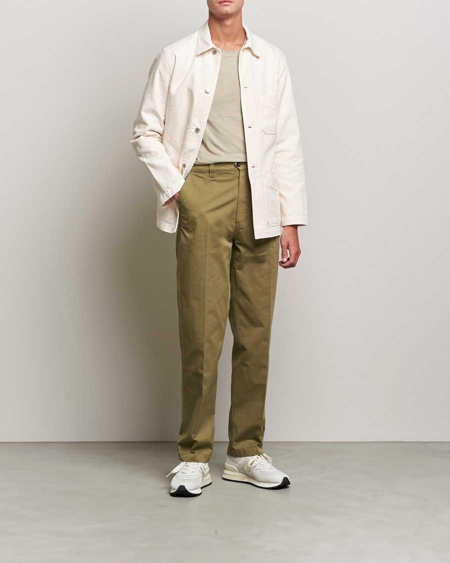Herren | Hosen | Drake's | Flat Front Cotton Chino Olive
