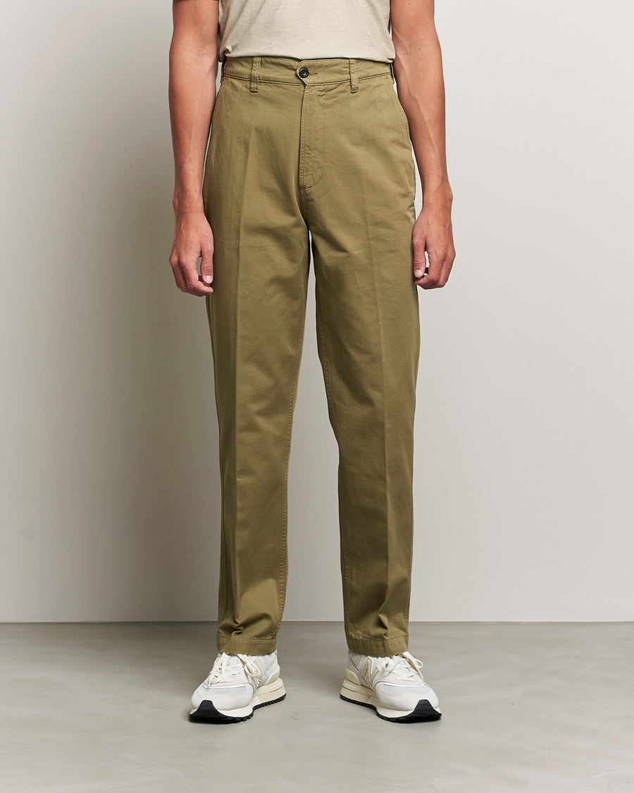 Herren | Hosen | Drake's | Flat Front Cotton Chino Olive