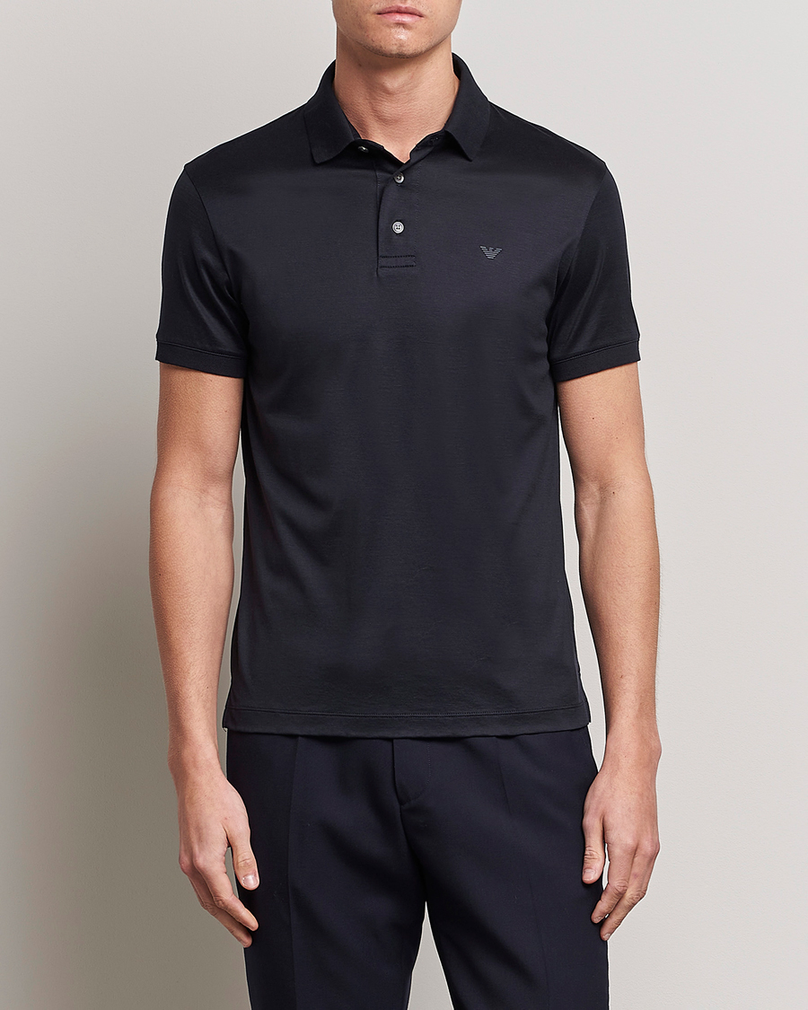 Herren | Poloshirts | Emporio Armani | Cotton Tencel Polo Navy