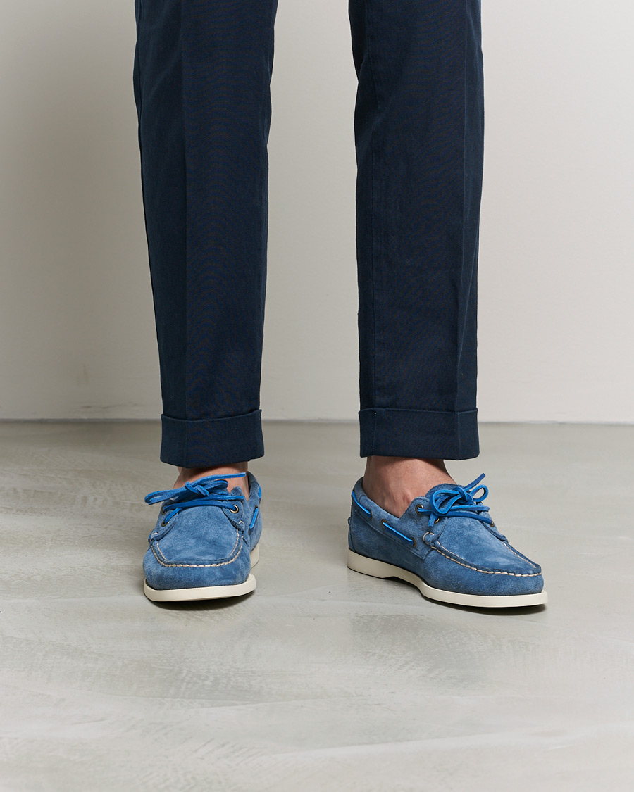 Herren | Sebago Docksides Suede Boat Shoe Indigo | Sebago | Docksides Suede Boat Shoe Indigo