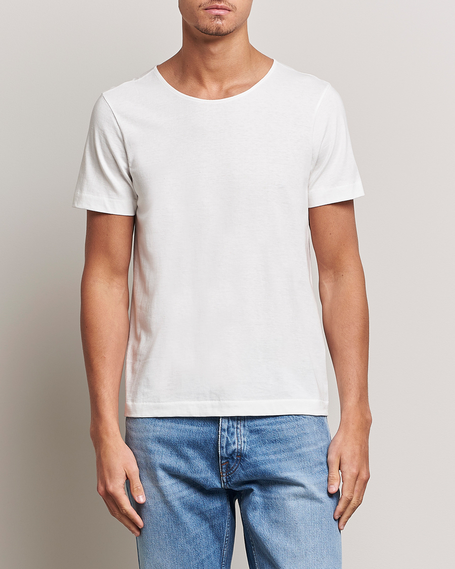 Herren | Weiße T-Shirts | Merz b. Schwanen | 1920s Loopwheeled T-Shirt White