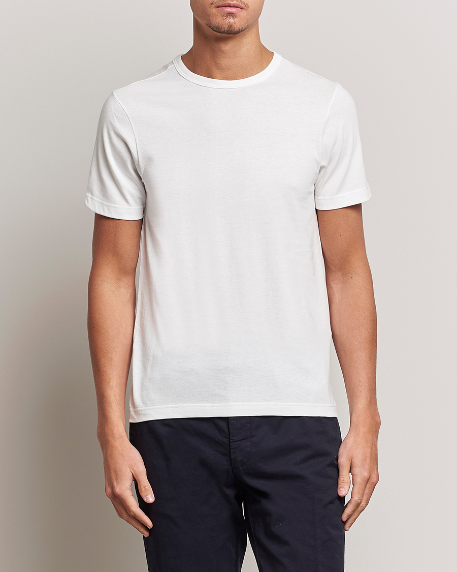 Herren | Weiße T-Shirts | Merz b. Schwanen | 1950s Classic Loopwheeled T-Shirt White