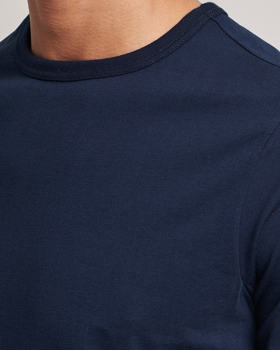 Herren | T-Shirts | Merz b. Schwanen | 1950s Classic Loopwheeled T-shirt Ink Blue