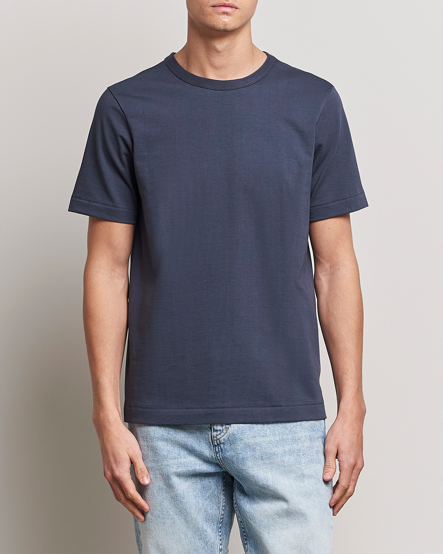 Herren | T-Shirts | Merz b. Schwanen | Relaxed Loopwheeled Sturdy Tee Navy