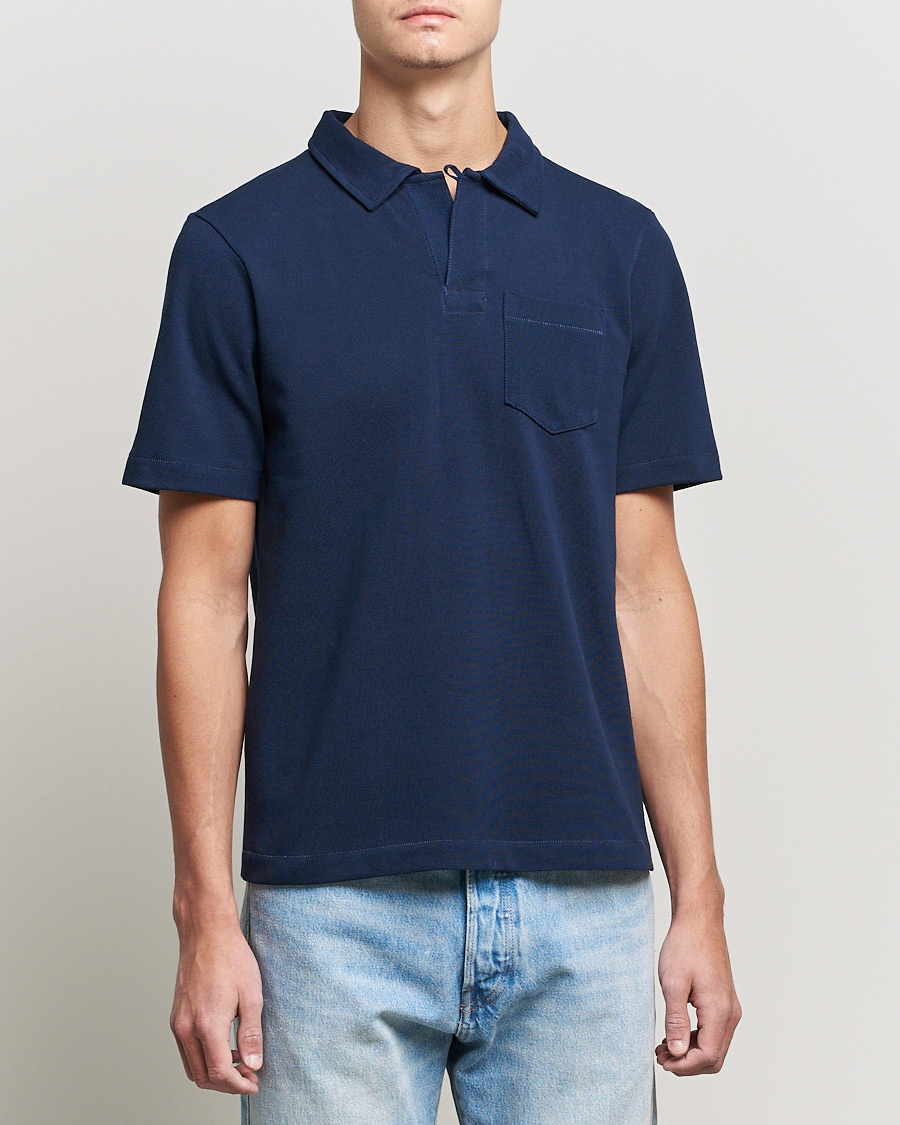 Herren | Poloshirt | Merz b. Schwanen | Organic Cotton Washed Polo Ink Blue