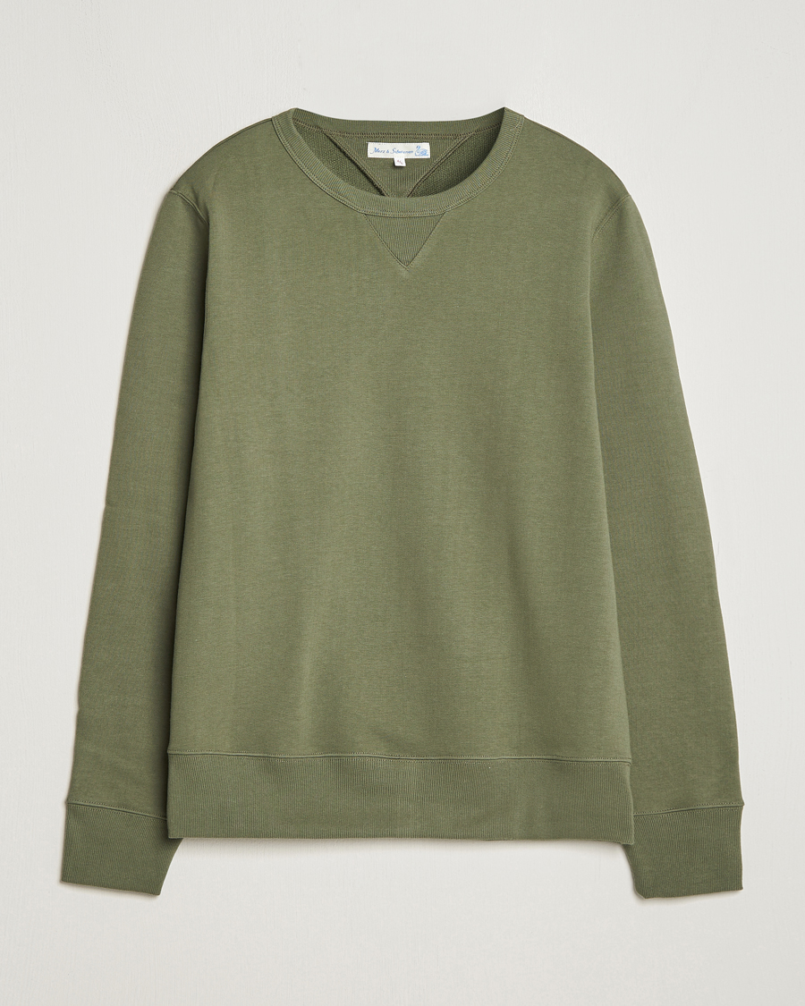 Herren | Pullover | Merz b. Schwanen | Organic Cotton Crew Neck Sweat Army