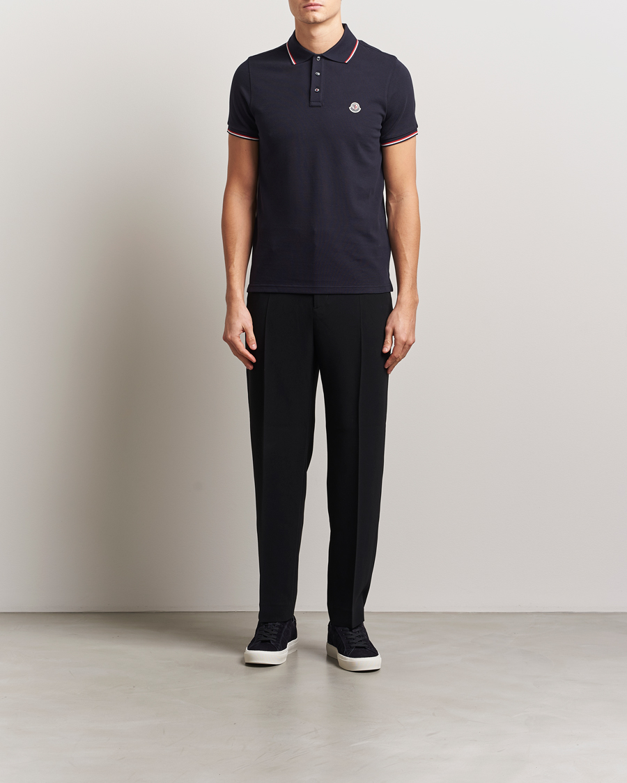 Herren | Poloshirts | Moncler | Contrast Rib Polo Navy