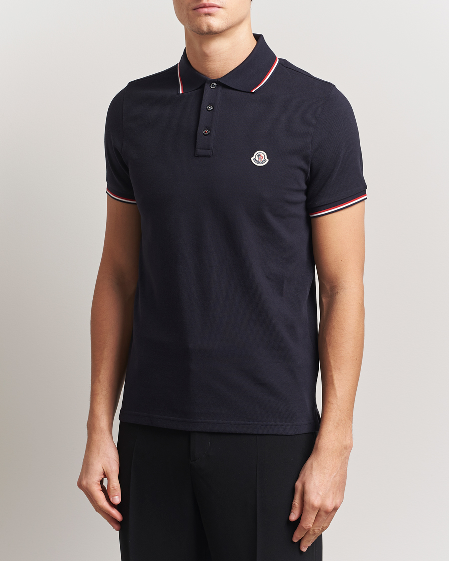 Herren | Poloshirts | Moncler | Contrast Rib Polo Navy