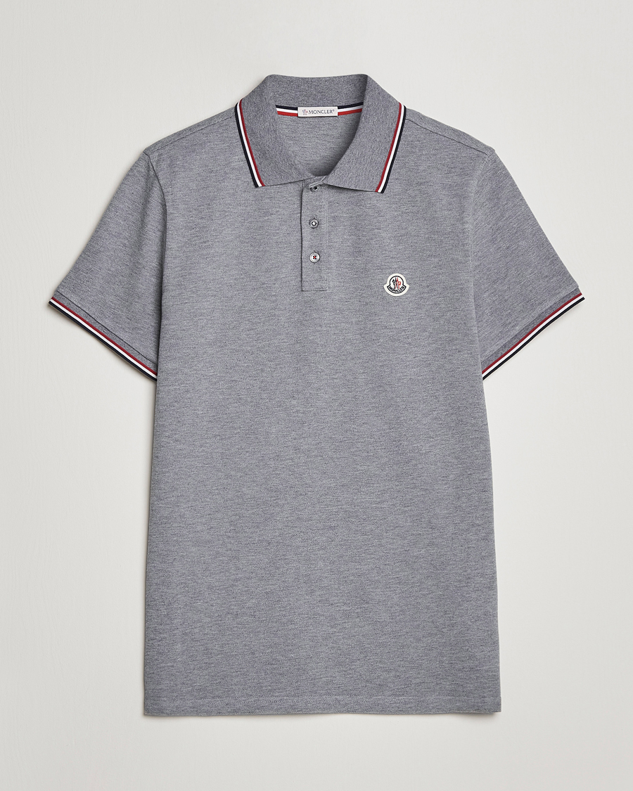 Herren | Poloshirts | Moncler | Contrast Rib Polo Heather Grey