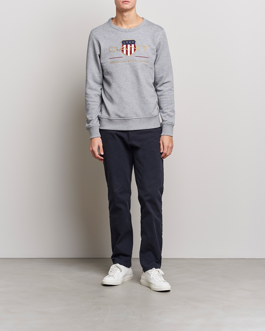 Herren | Pullover | GANT | Archive Shield Crew Neck Sweatershirt Grey Melange