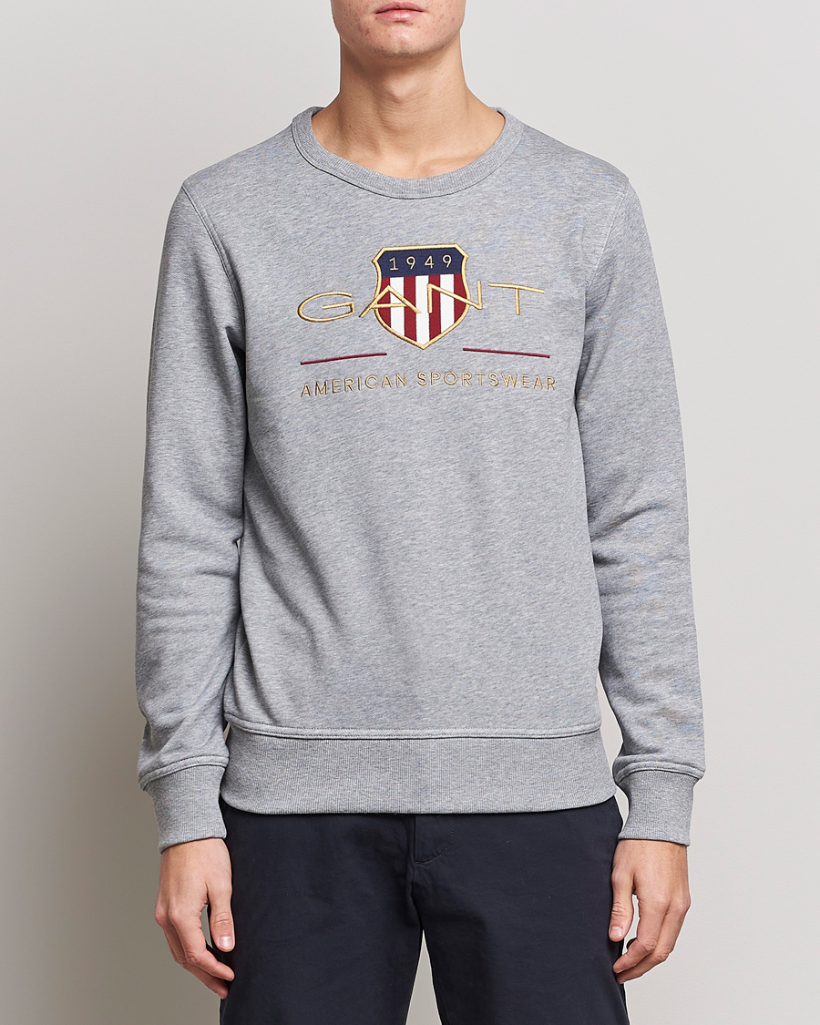 Herren | Pullover | GANT | Archive Shield Crew Neck Sweatershirt Grey Melange