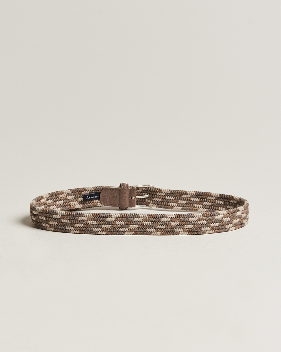 Herren | Italian Department | Anderson's | Braided Wool Belt Multi Natural