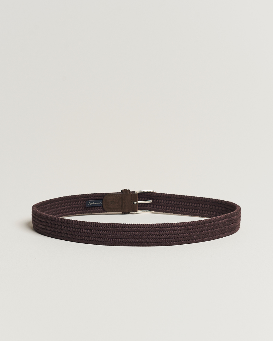 Herren |  | Anderson's | Braided Wool Belt Brown