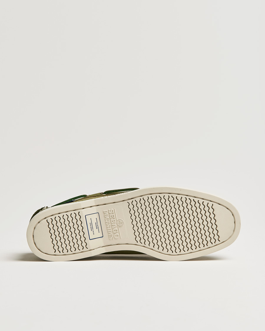Herren | Sebago Docksides Nubuck Boat Shoe Green Military | Sebago | Docksides Nubuck Boat Shoe Green Military