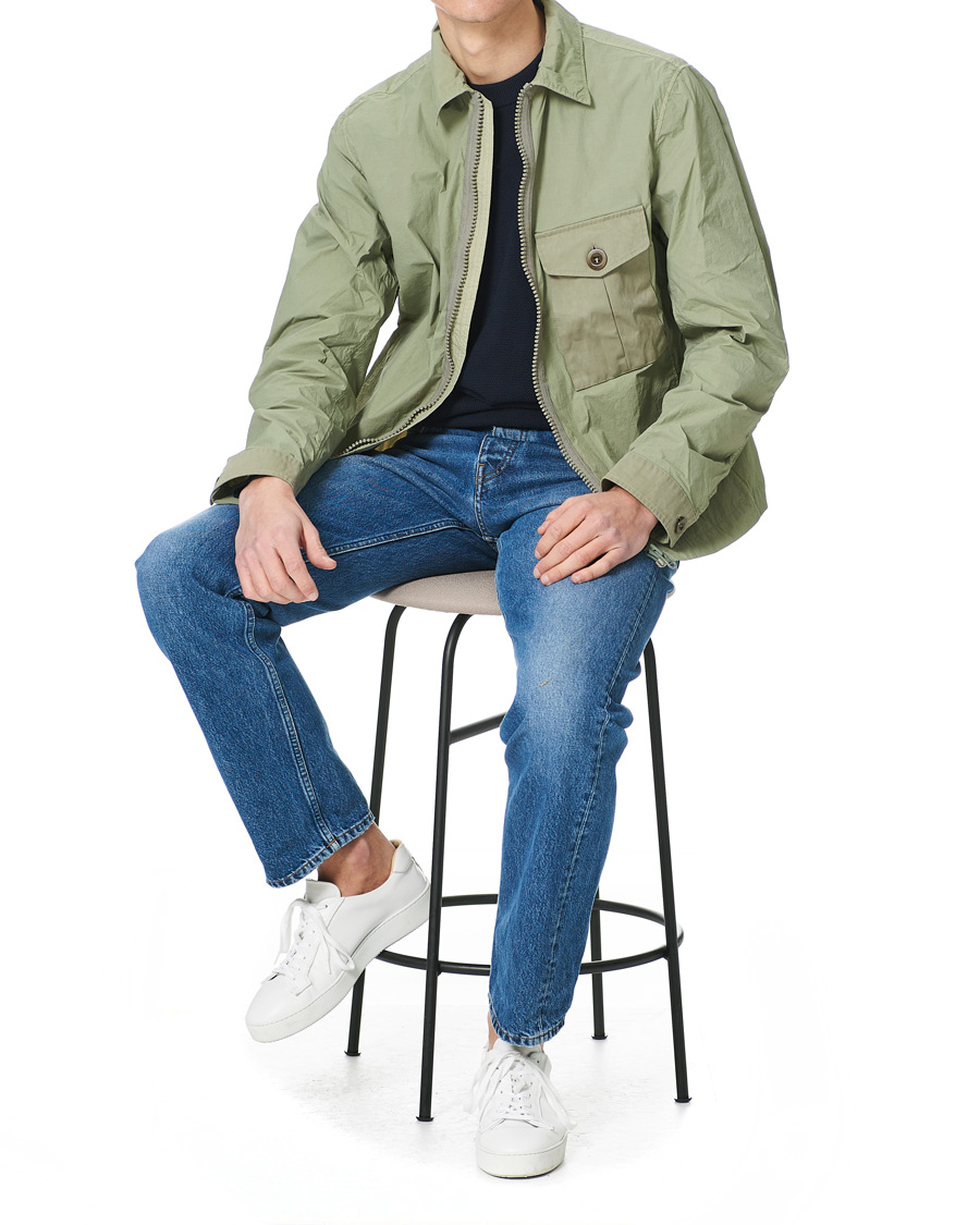 Herren | Jacken | Ten c | Garment Dyed Nylon Shirt Jacket Light Green