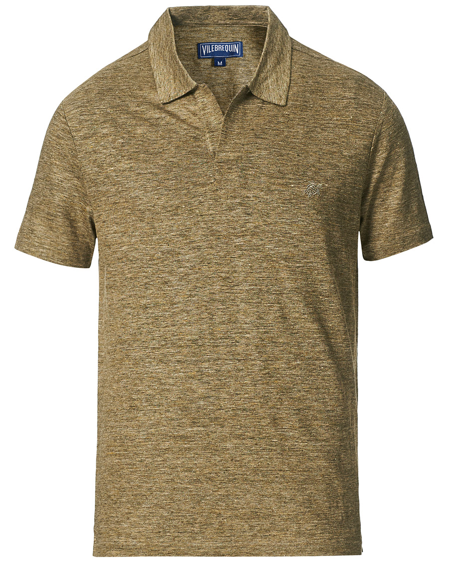 Herren | Poloshirts | Vilebrequin | Jersey Linen Polo Olive Chine