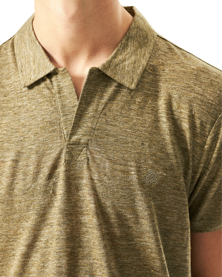 Herren | Poloshirts | Vilebrequin | Jersey Linen Polo Olive Chine