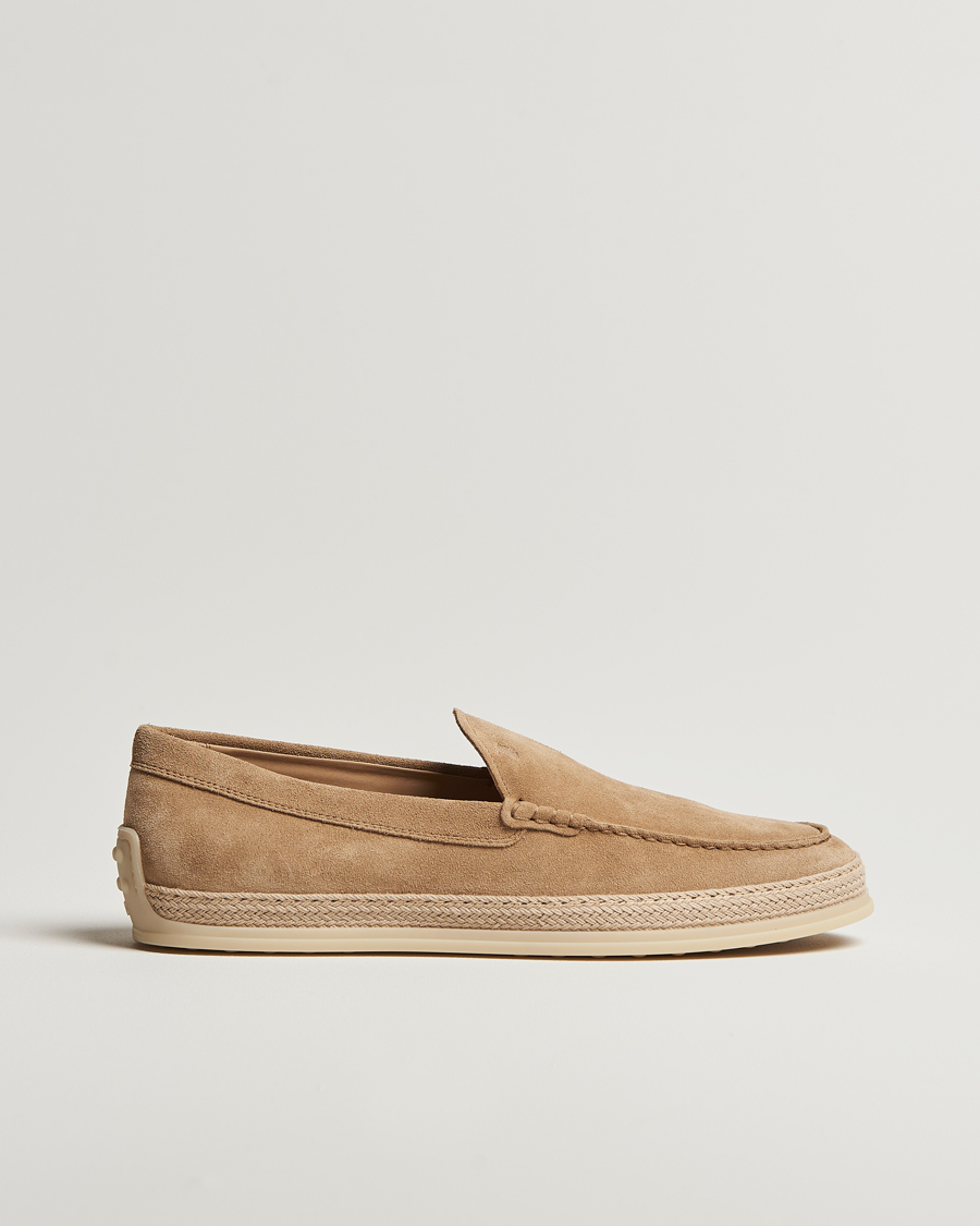 Herren | Tod's Raffia Loafer Beige Suede | Tod's | Raffia Loafer Beige Suede