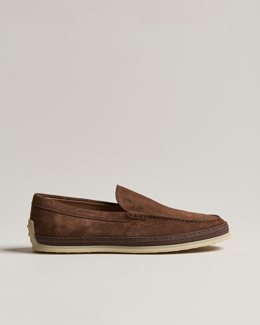 Herren | Tod's Raffia Loafer Brown Suede | Tod's | Raffia Loafer Brown Suede