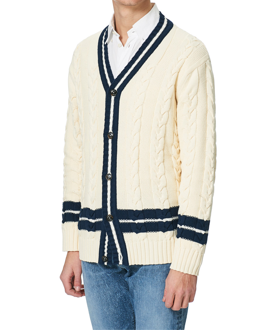 Herren | Pullover | Baracuta | Cotton Cable Cardigan Off White