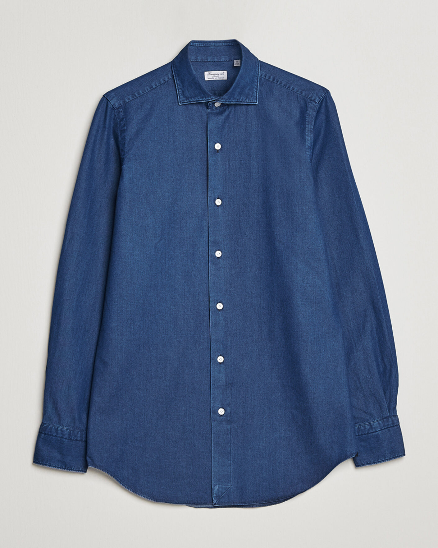 Herren | Hemden | Finamore Napoli | Milano Slim Denim Shirt Dark Indigo