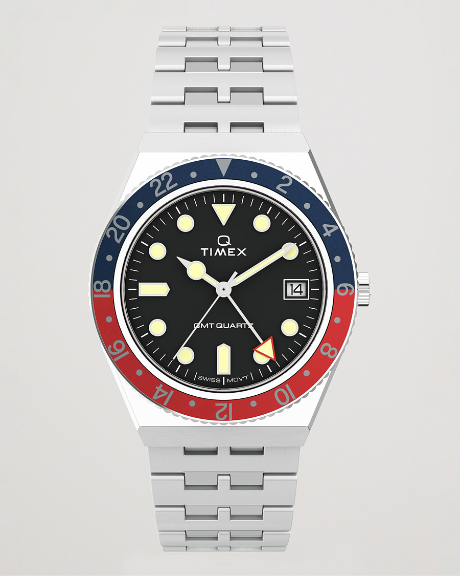 Herren | Timex Q Diver GMT 38mm Navy/Red | Timex | Q Diver GMT 38mm Navy/Red