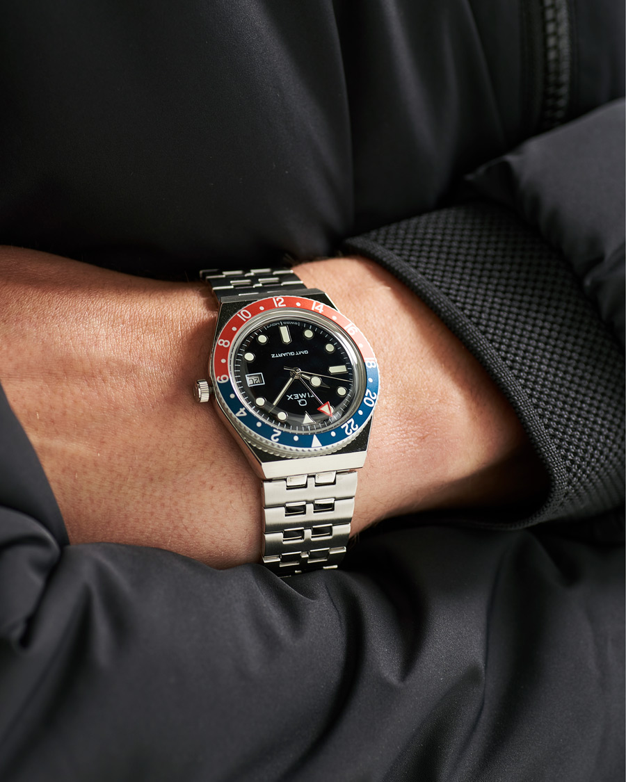 Herren | Timex Q Diver GMT 38mm Navy/Red | Timex | Q Diver GMT 38mm Navy/Red