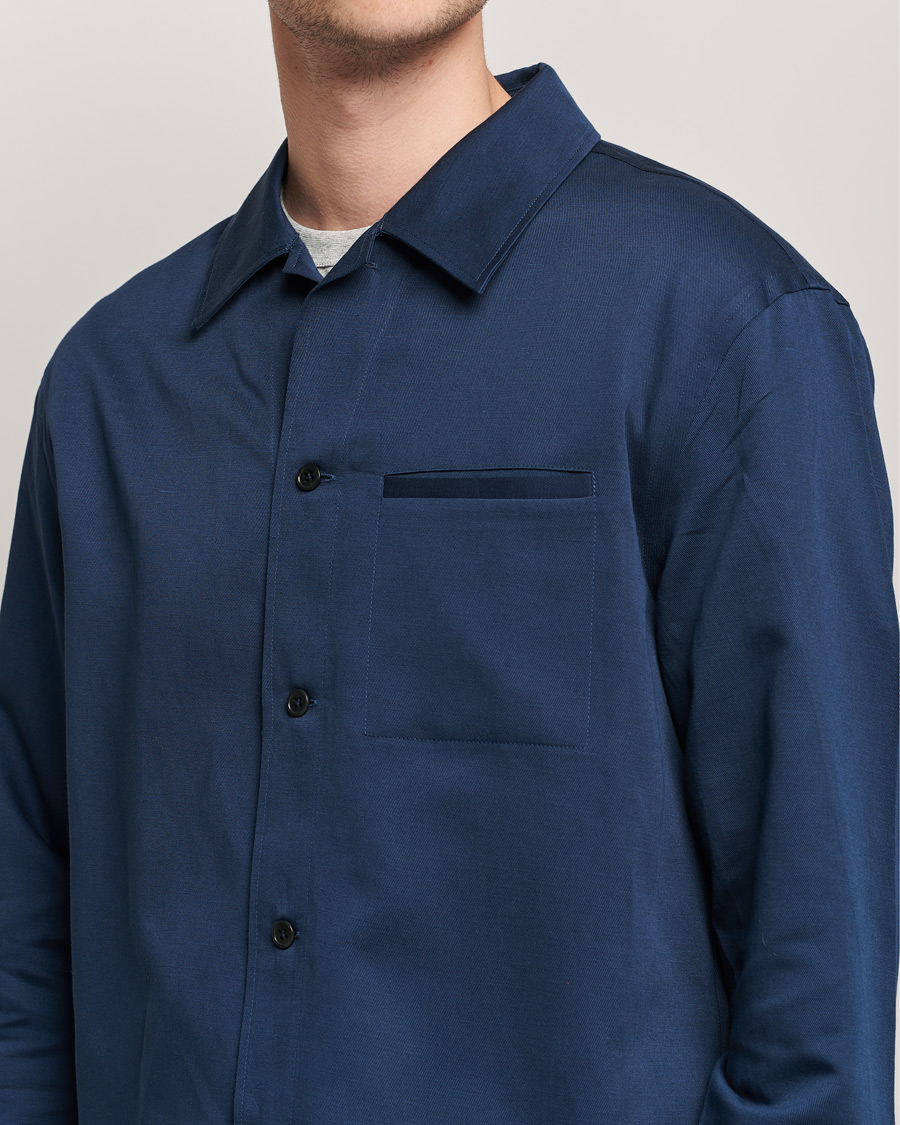 Herren | Hemden | Filippa K | Matt Linen Overshirt Navy