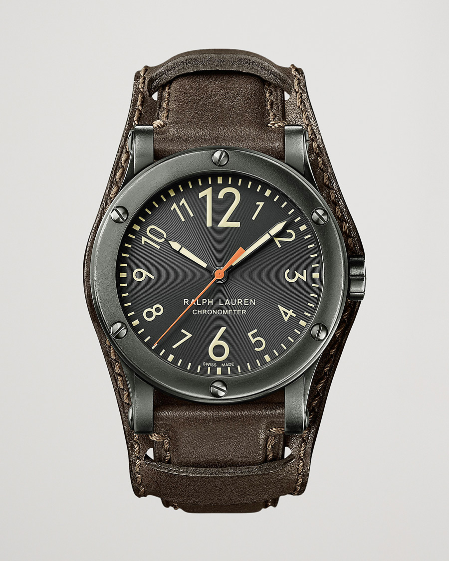 Herren | Polo Ralph Lauren 45mm Safari Chronometer Black Steel/Calf Strap | Polo Ralph Lauren | 45mm Safari Chronometer Black Steel/Calf Strap