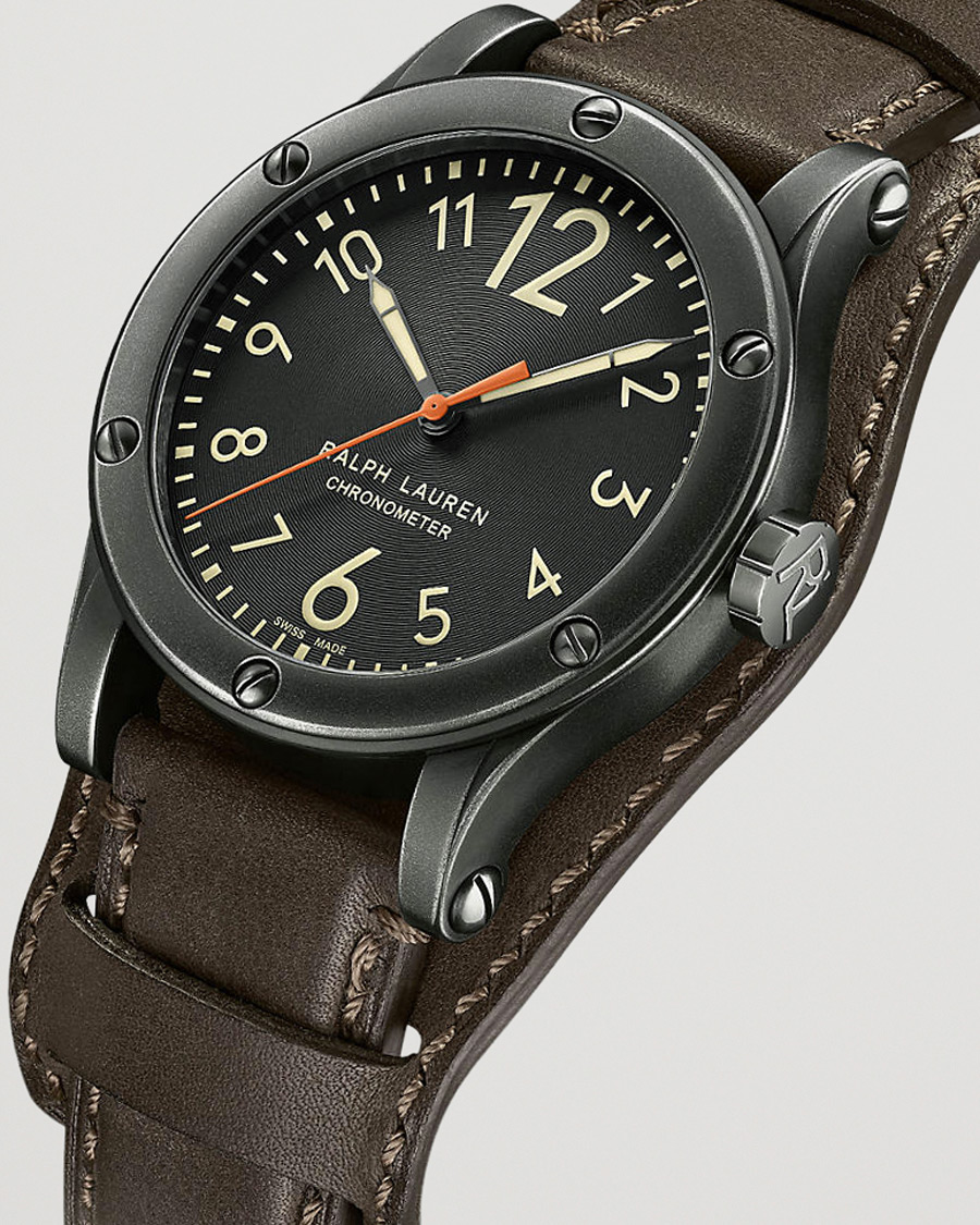 Herren | Polo Ralph Lauren 45mm Safari Chronometer Black Steel/Calf Strap | Polo Ralph Lauren | 45mm Safari Chronometer Black Steel/Calf Strap