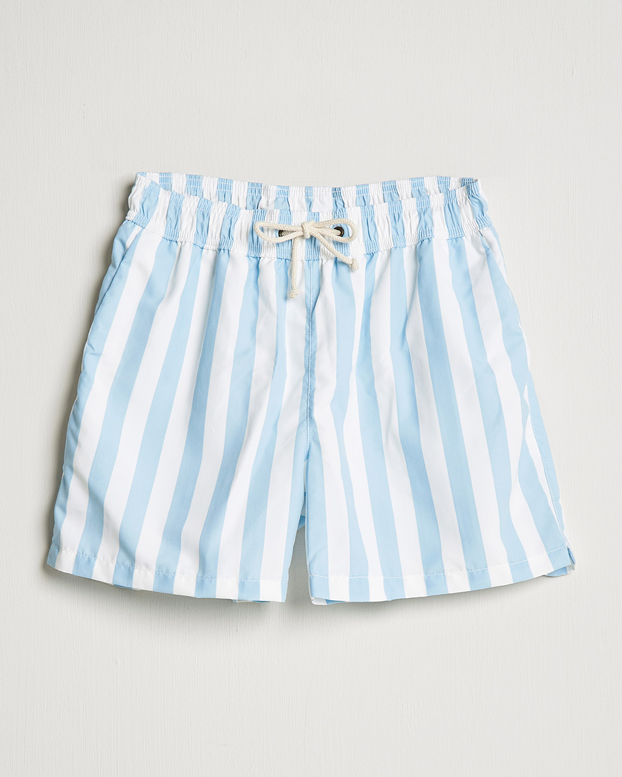 Herren | Badehosen | Ripa Ripa | Paraggi Striped Swimshorts Light Blue/White
