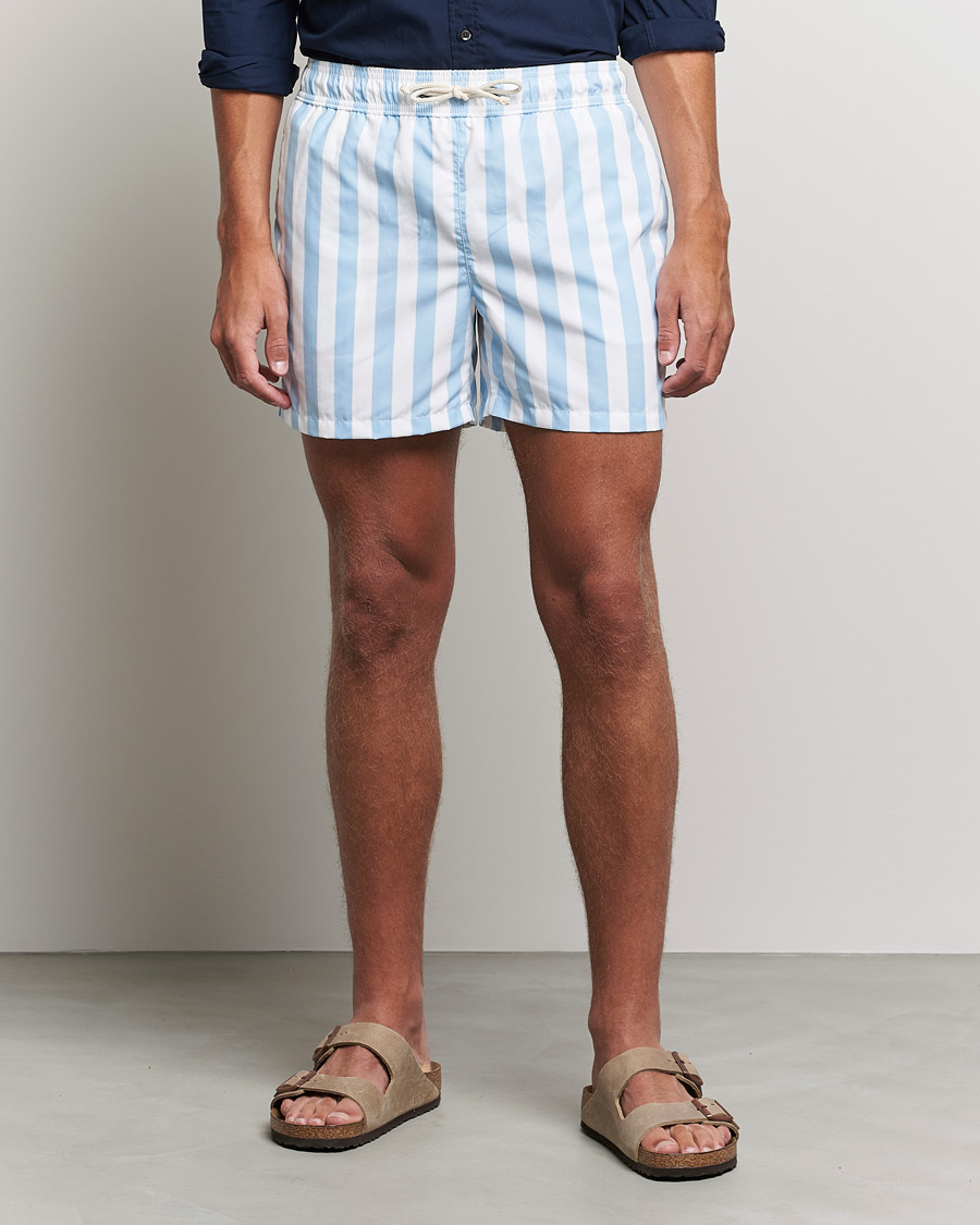 Herren | Badehosen | Ripa Ripa | Paraggi Striped Swimshorts Light Blue/White