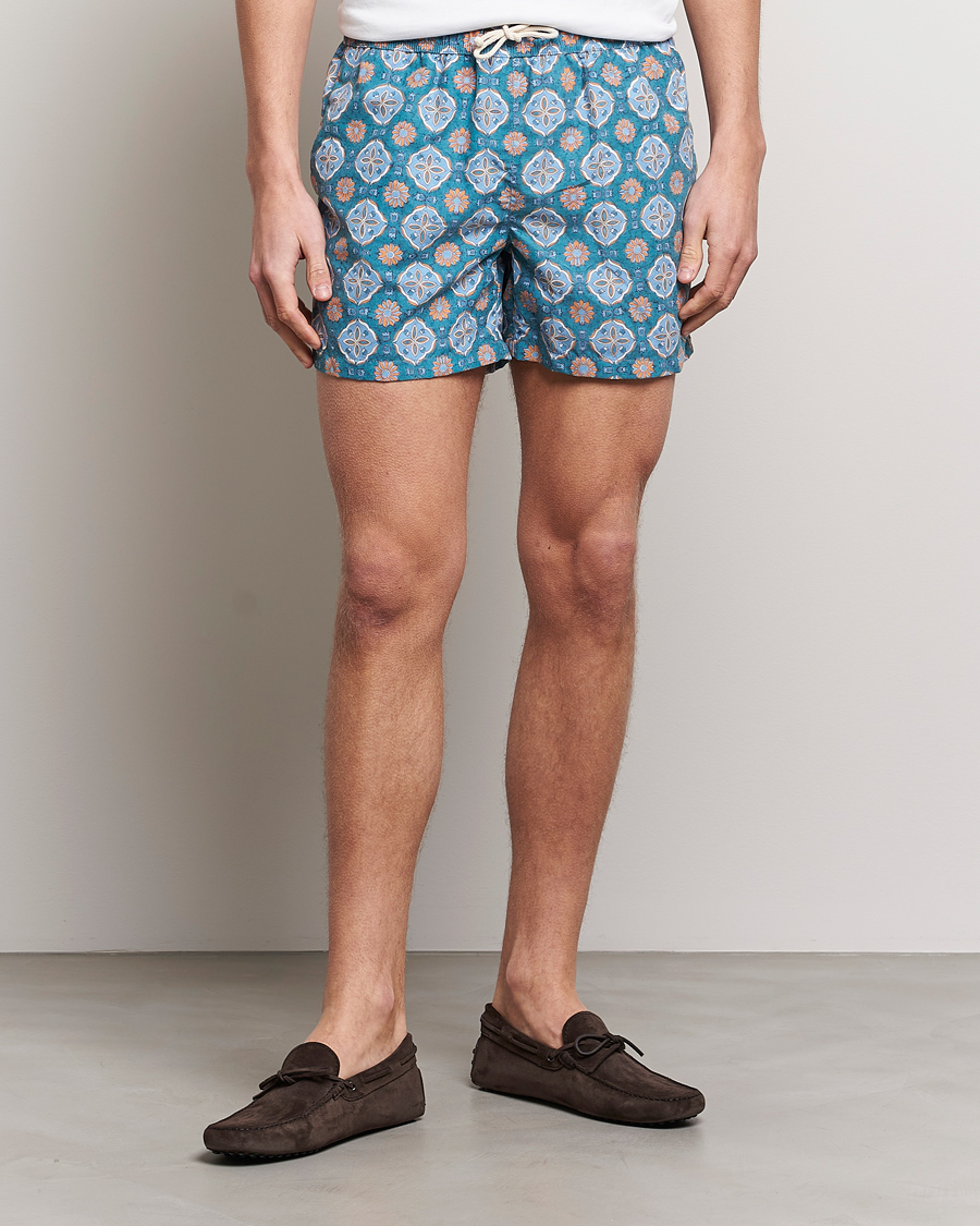 Herren | 40% sale | Ripa Ripa | Maestrale Printed Swimshorts Green/Blue