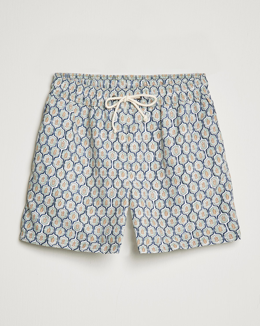 Herren | Ripa Ripa Leaf Printed Swimshorts Light Green | Ripa Ripa | Leaf Printed Swimshorts Light Green