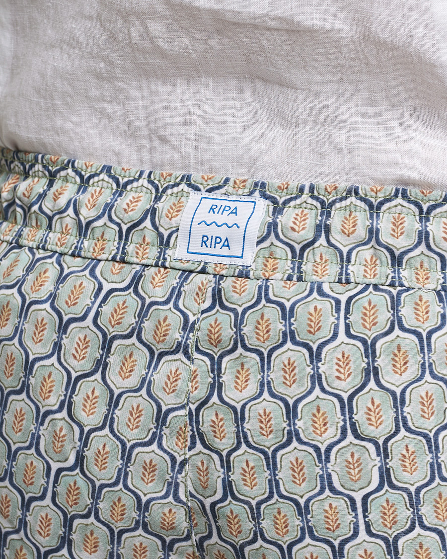 Herren | Ripa Ripa Leaf Printed Swimshorts Light Green | Ripa Ripa | Leaf Printed Swimshorts Light Green