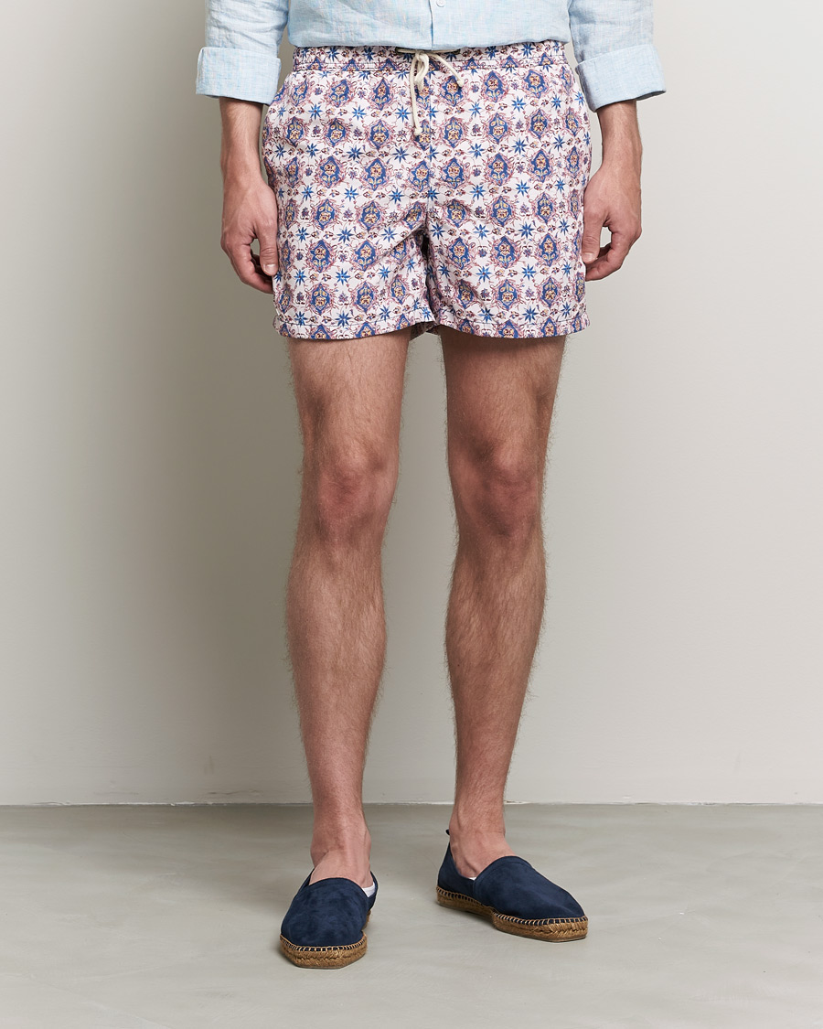 Herren | Badehosen | Ripa Ripa | Printed Swimshorts Offwhite/Blue