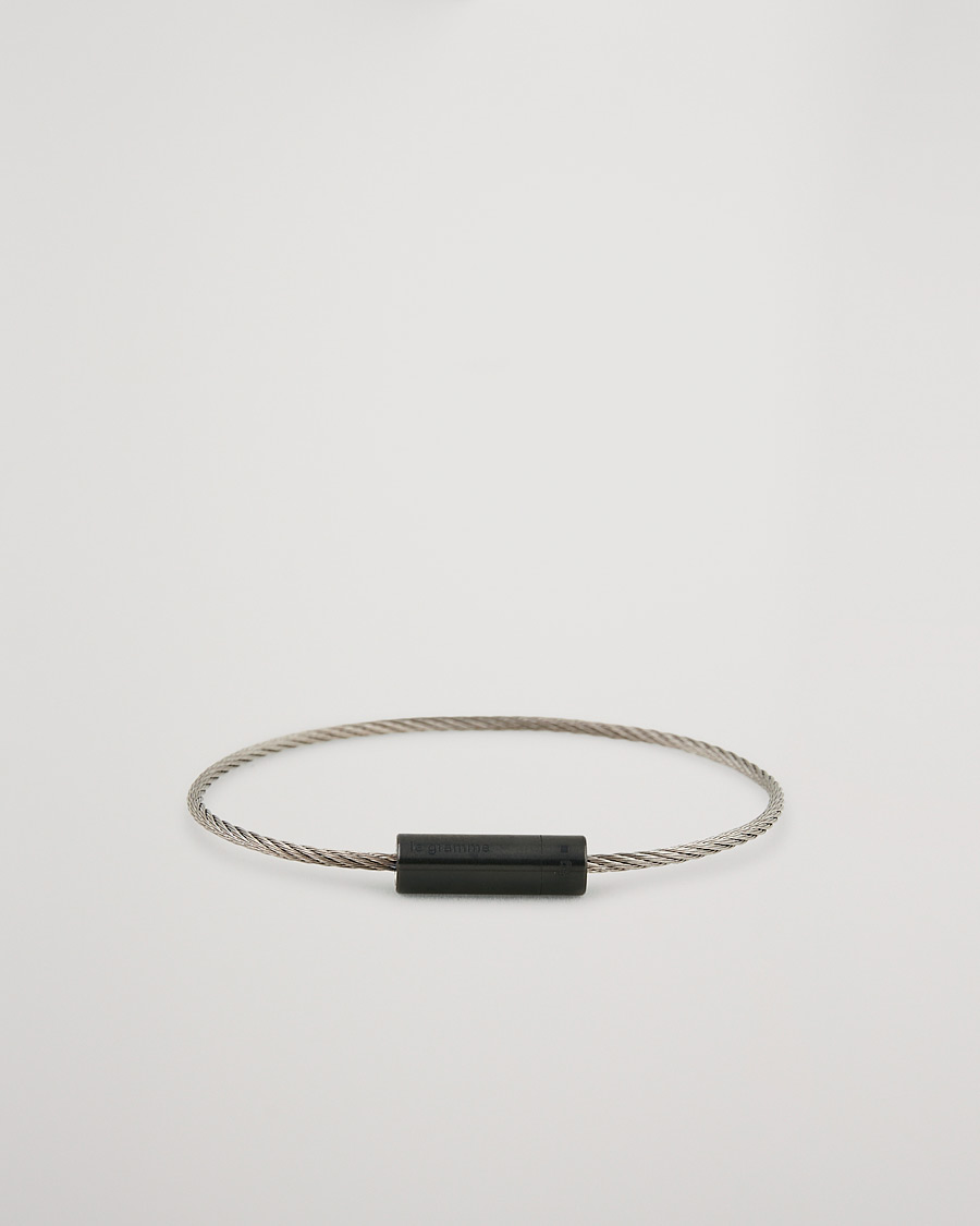 Herren | LE GRAMME Cable Bracelet Brushed Black Ceramic 5g | LE GRAMME | Cable Bracelet Brushed Black Ceramic 5g