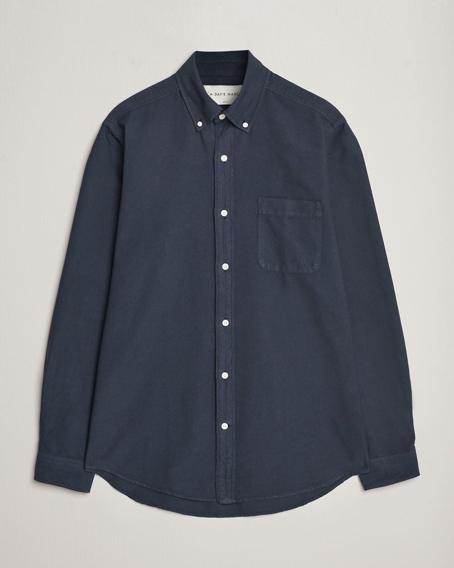 Herren | Hemden | A Day's March | Moorgate Dyed Oxford Shirt Navy