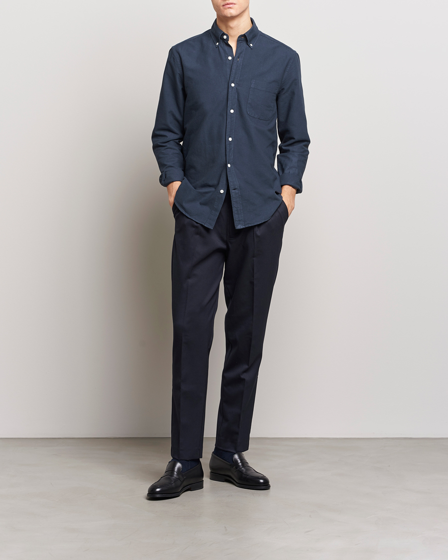 Herren | Hemden | A Day's March | Moorgate Dyed Oxford Shirt Navy