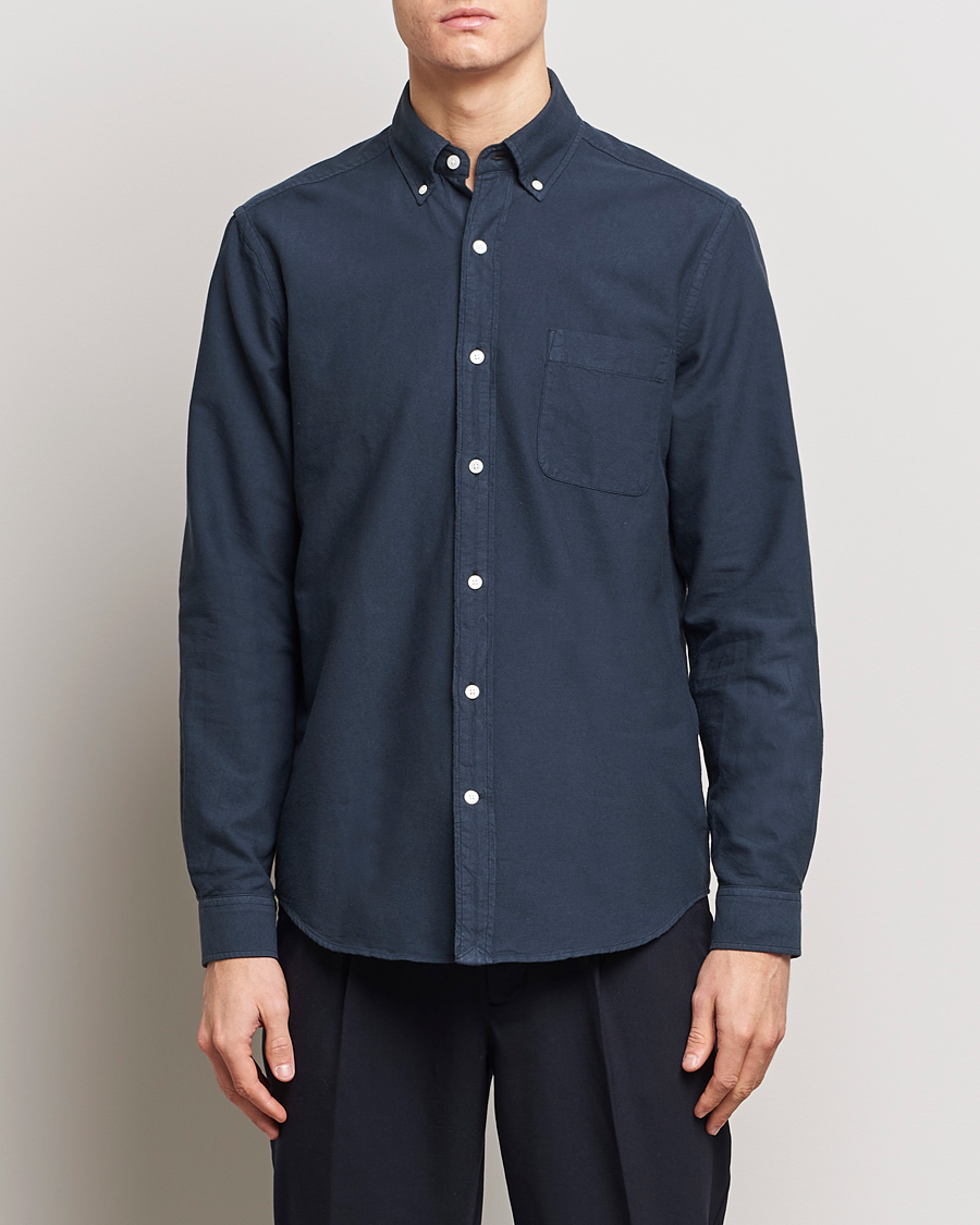 Herren | Kategorie | A Day's March | Moorgate Dyed Oxford Shirt Navy