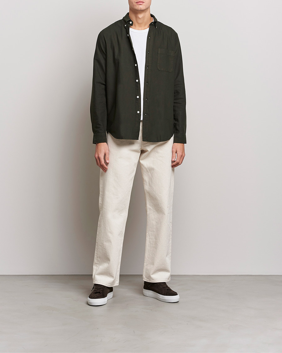 Herren | Hemden | A Day's March | Moorgate Dyed Oxford Shirt Seaweed