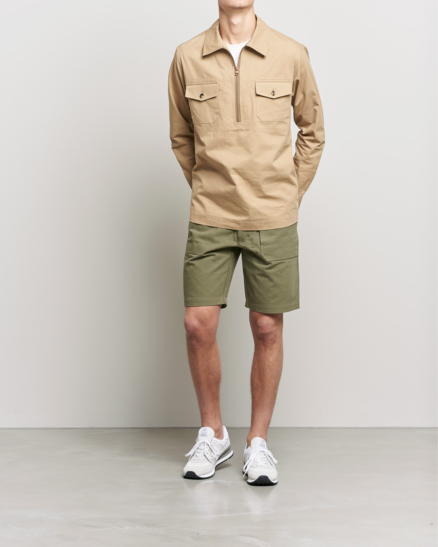 Herren | Hemden | Private White V.C. | Half Zip Pullover Sand