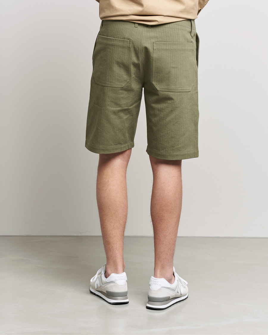 Herren | Shorts | Private White V.C. | Maker´s Cotton Herringbone Shorts Khaki