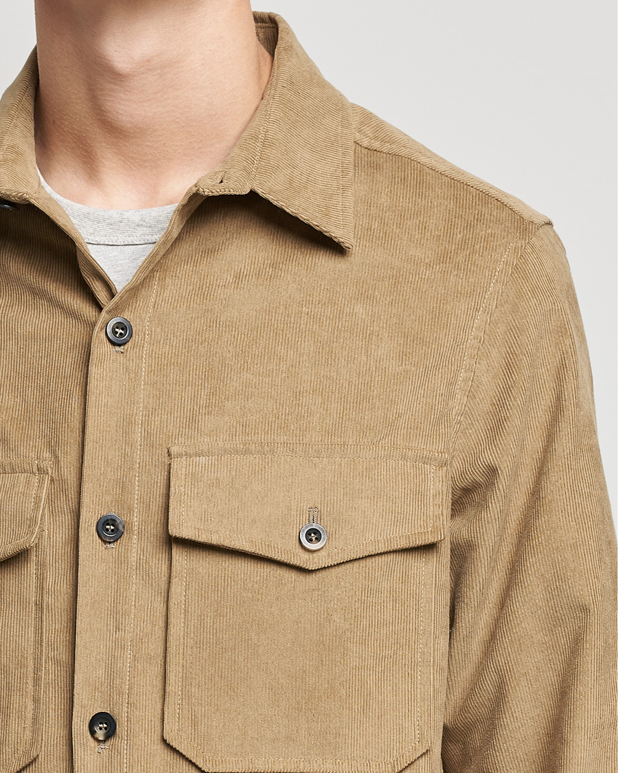 Herren | Hemden | Private White V.C. | Patch Pocket Corduroy Overshirt Taupe