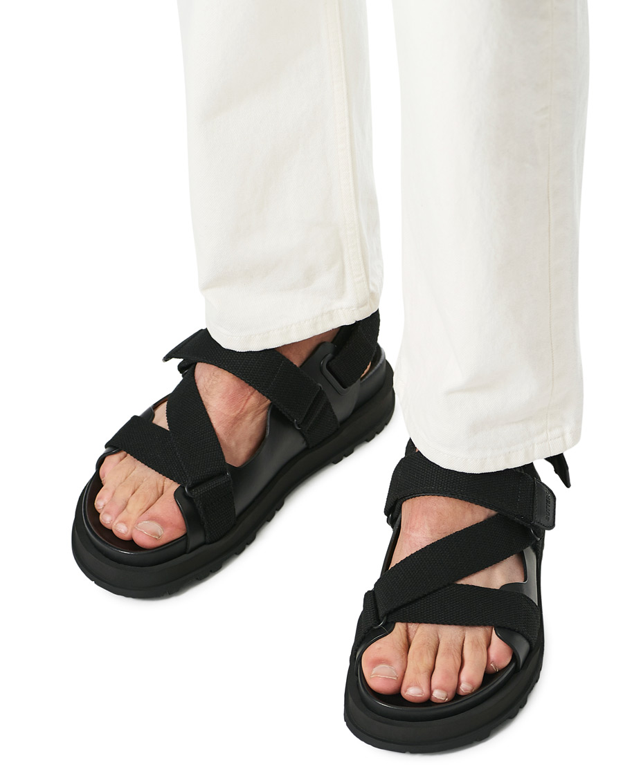 Herren | Buttero Pier Leather Sandal Black | Buttero | Pier Leather Sandal Black