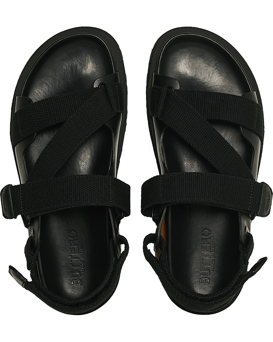 Herren | Buttero Pier Leather Sandal Black | Buttero | Pier Leather Sandal Black