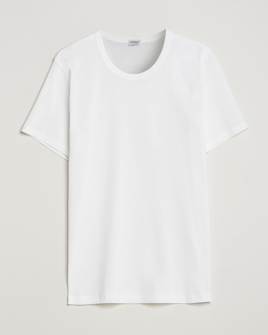 Herren | T-Shirts | Zimmerli of Switzerland | Mercerized Cotton Crew Neck T-Shirt White